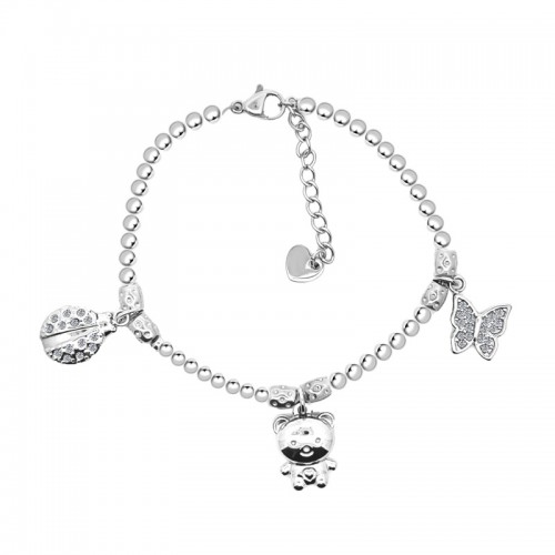 BRACCIALE SFERE CON PEPITE E CHARMS - JN2384E553