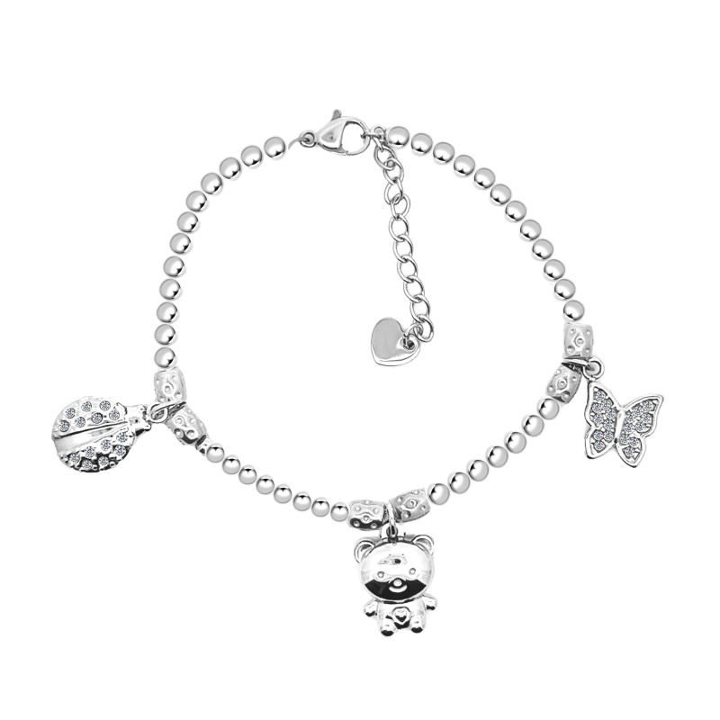 BRACCIALE SFERE CON PEPITE E CHARMS - JN2384E553 BRACCIALE SFERE CON PEPITE E CHARMS - JN2384E553