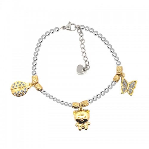 BRACCIALE SFERE CON PEPITE E CHARMS - JN2384E553