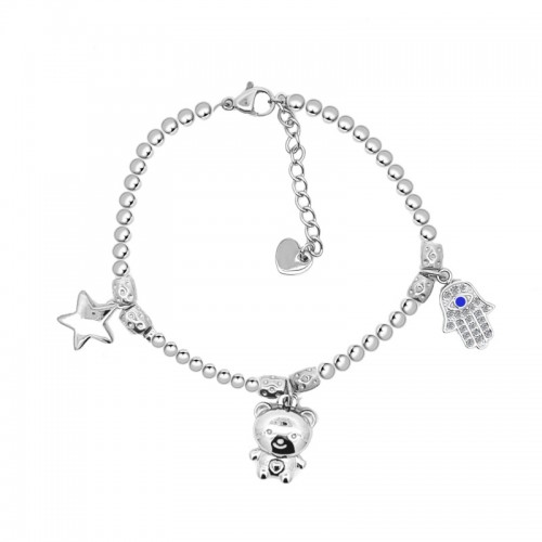 BRACCIALE SFERE CON PEPITE E CHARMS - JN2384E556