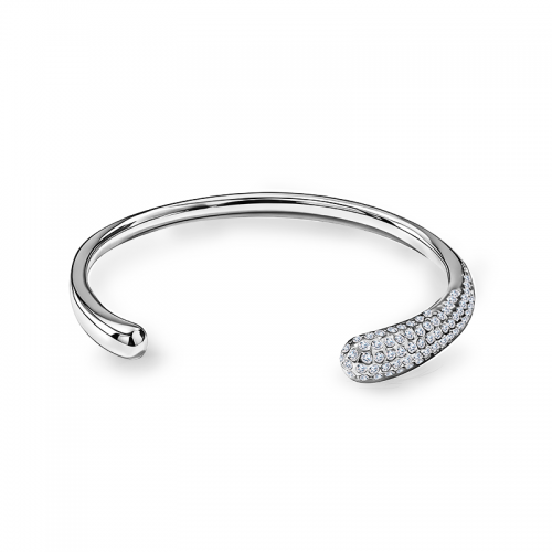 BRACCIALE RIGIDO APERTO GOCCIA CON PAVÉ DI ZIRCONI - JN25128C192