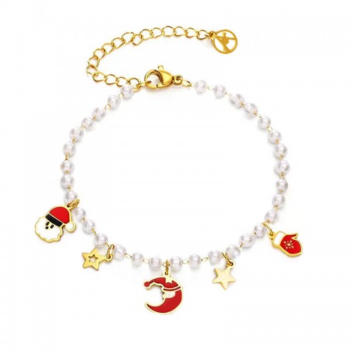 BRACCIALE DI PERLE CON CHARMS NATALIZI - JN2568C25