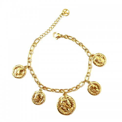 BRACCIALE A CATENA CON CHARMS MONETE - JN2584C216