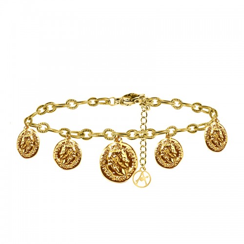 BRACCIALE A CATENA CON CHARMS MONETE - JN2584C216