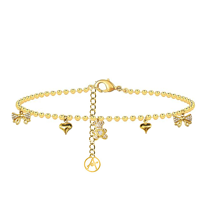 BRACCIALE CATENA A SFERE CON CHARMS ORSETTO ZIRCONATO - JN25864C210