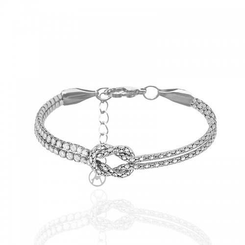 BRACCIALE CON NODO E ZIRCONE A DOPPIO FILO - JN25896C272