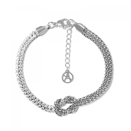 BRACCIALE CON NODO E ZIRCONE A DOPPIO FILO - JN25896C272