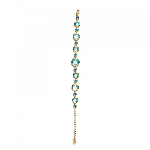 BRACCIALE CON CRISTALLI E ZIRCONIA ROTONDI COLORATI - MDD1318B