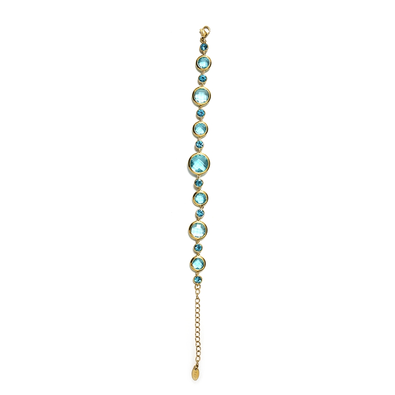 BRACCIALE CON CRISTALLI E ZIRCONIA ROTONDI COLORATI - MDD1318B BRACCIALE CON CRISTALLI E ZIRCONIA ROTONDI COLORATI - MDD1318B