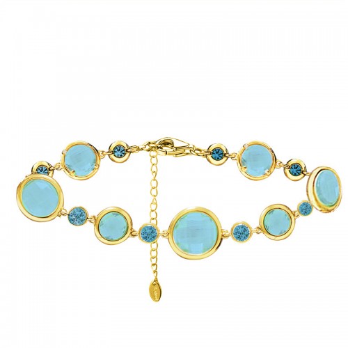 BRACCIALE CON CRISTALLI E ZIRCONIA ROTONDI COLORATI - MDD1318B