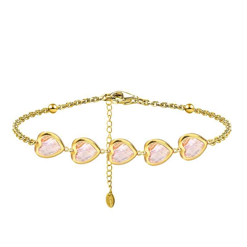 BRACCIALE CON CRISTALLI CUORI COLORATI - MDD2505B BRACCIALE CON CRISTALLI CUORI COLORATI - MDD2505B