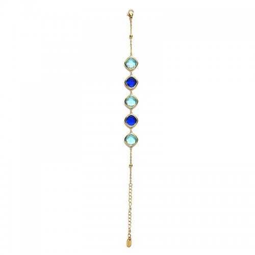 BRACCIALE CON CRISTALLI QUADRATI COLORATI - MDD2513B