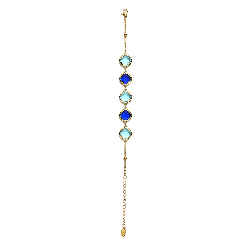 BRACCIALE CON CRISTALLI QUADRATI COLORATI - MDD2513B BRACCIALE CON CRISTALLI QUADRATI COLORATI - MDD2513B