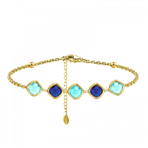 BRACCIALE CON CRISTALLI QUADRATI COLORATI - MDD2513B