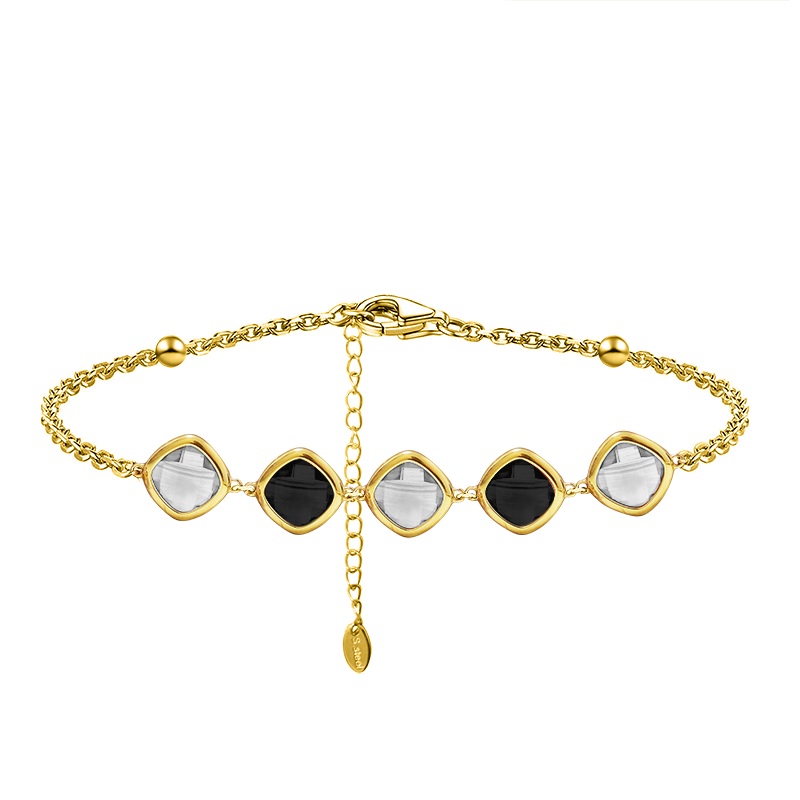 BRACCIALE CON CRISTALLI QUADRATI COLORATI - MDD2513B BRACCIALE CON CRISTALLI QUADRATI COLORATI - MDD2513B