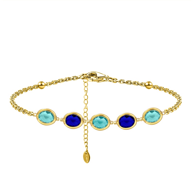 BRACCIALE CON CRISTALLI OVALI COLORATI - MDD2517B BRACCIALE CON CRISTALLI OVALI COLORATI - MDD2517B