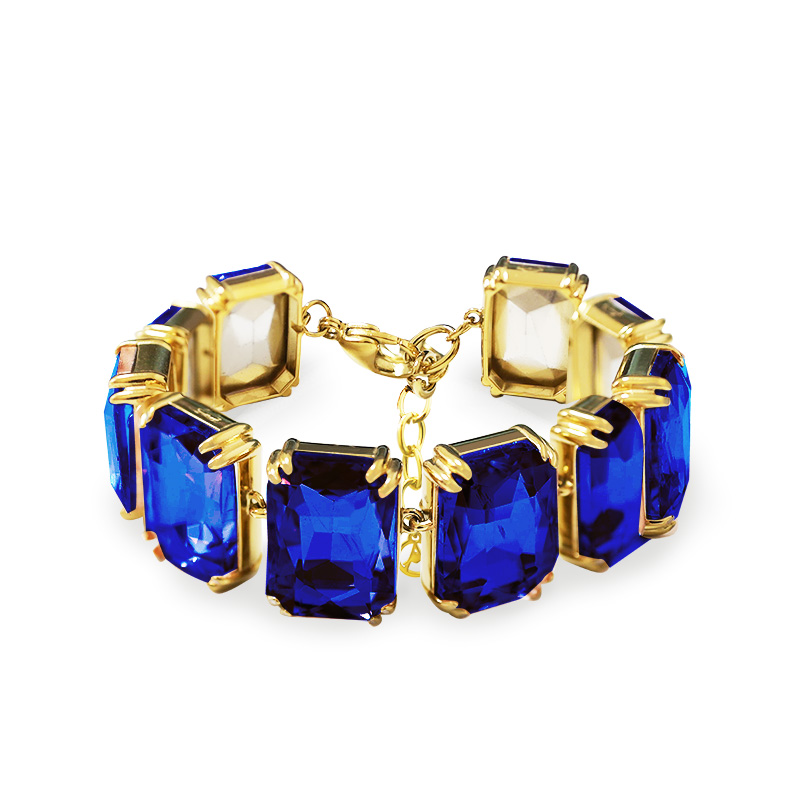 BRACCIALE CON CRISTALLI COLORATI RETTANGOLARI - MY251144C244