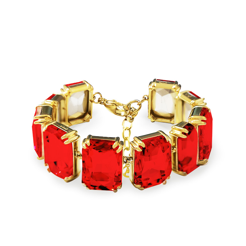 BRACCIALE CON CRISTALLI COLORATI RETTANGOLARI - MY251144C244