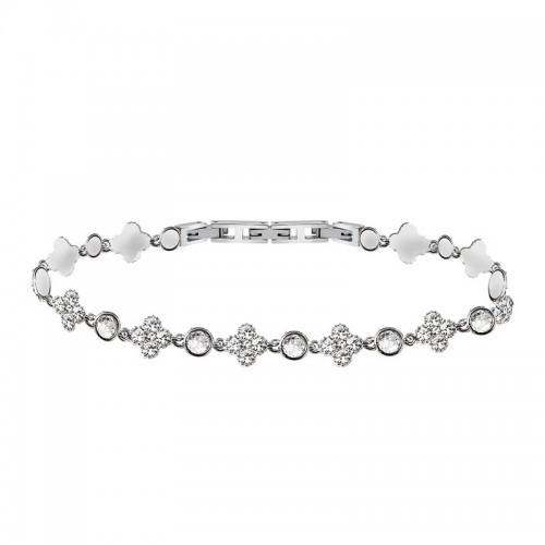 BRACCIALE ZIRCONE CON QUADRIFOGLI E PUNTI LUCE ALTERNATI - MY251816B461