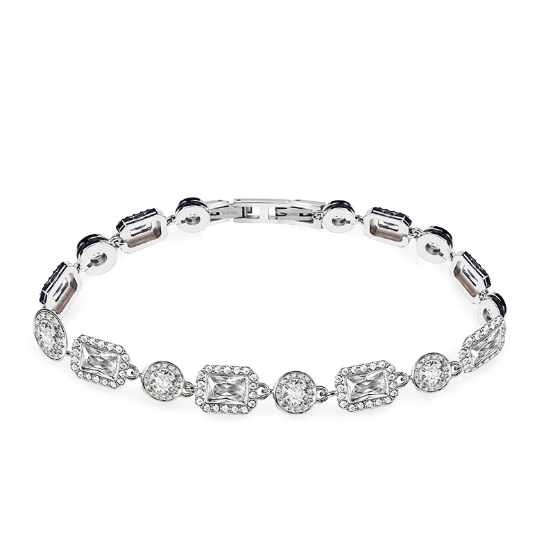 BRACCIALE ZIRCONE CON RETTANGOLI E TONDI ALTERNATI - MY252336B450