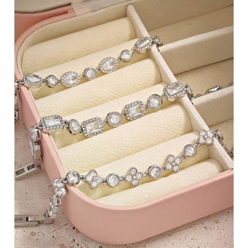 BRACCIALE ZIRCONE CON QUADRIFOGLI E PUNTI LUCE ALTERNATI - MY251816B461