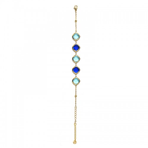 BRACCIALE CON CRISTALLI QUADRATI COLORATI - MY2596C267