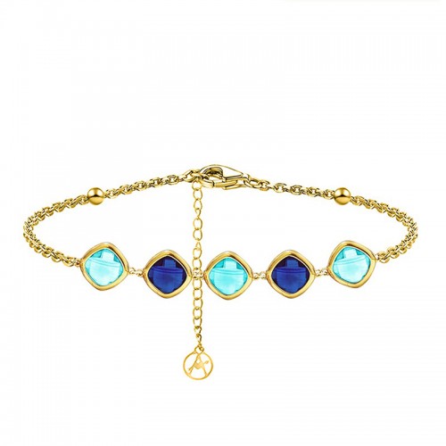 BRACCIALE CON CRISTALLI QUADRATI COLORATI - MY2596C267