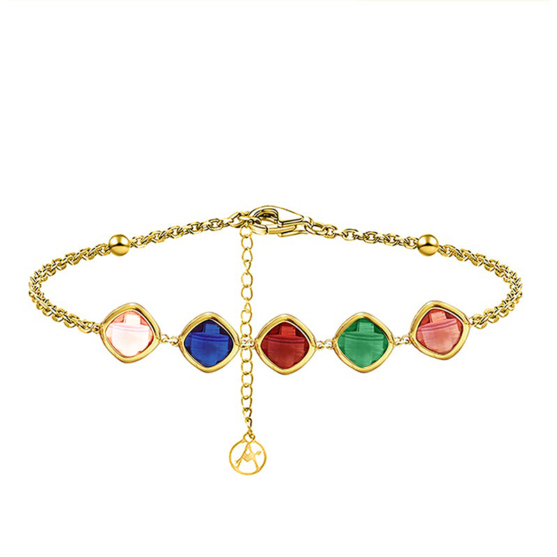 BRACCIALE CON CRISTALLI QUADRATI COLORATI - MY2596C267