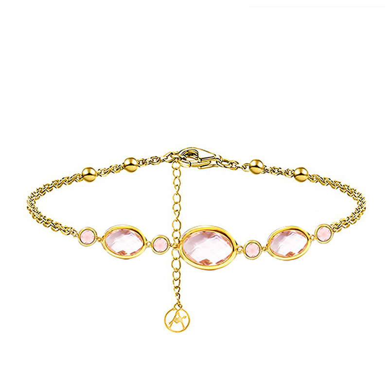 BRACCIALE CON CRISTALLI OVALI E ROTONDI COLORATI - MY25976C247