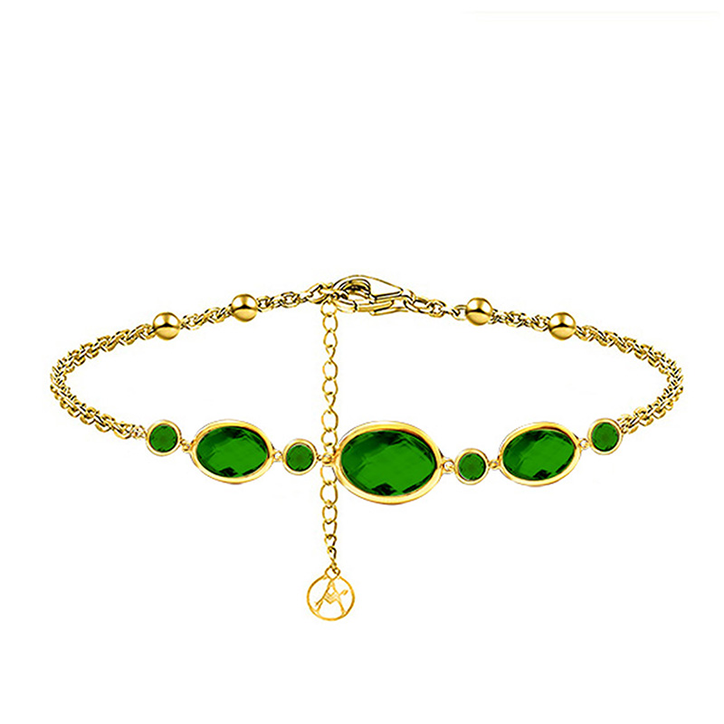 BRACCIALE CON CRISTALLI OVALI E ROTONDI COLORATI - MY25976C247