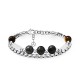 BRACCIALE UOMO DOPPIO FILO CON CATENA E PIETRE NATURALI - QGL2672C744/C745
