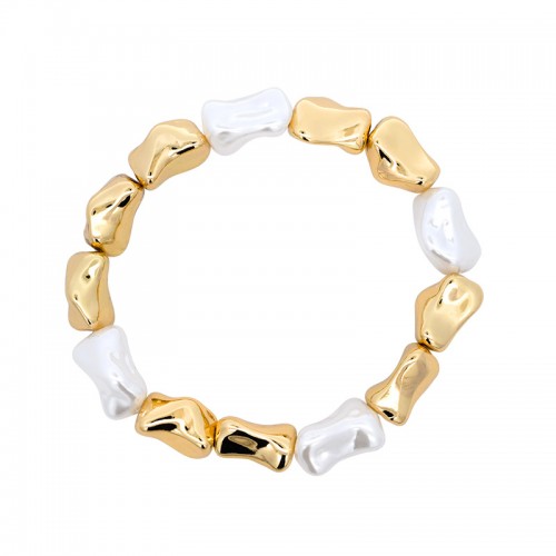 BRACCIALE ELASTICO CON PERLINE IRREGOLARI - SW23544E698