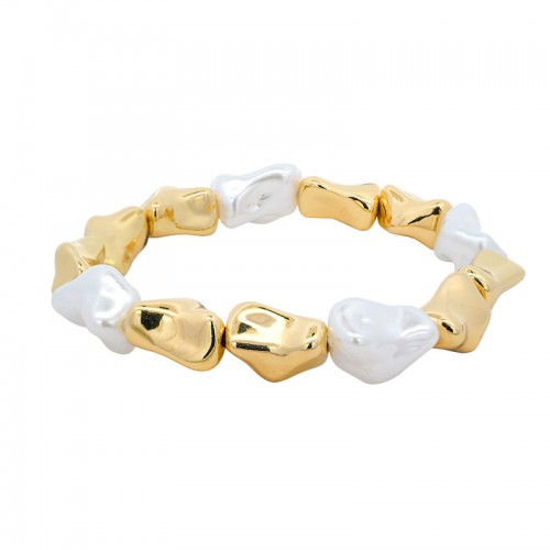 BRACCIALE ELASTICO CON PERLINE IRREGOLARI - SW23544E698