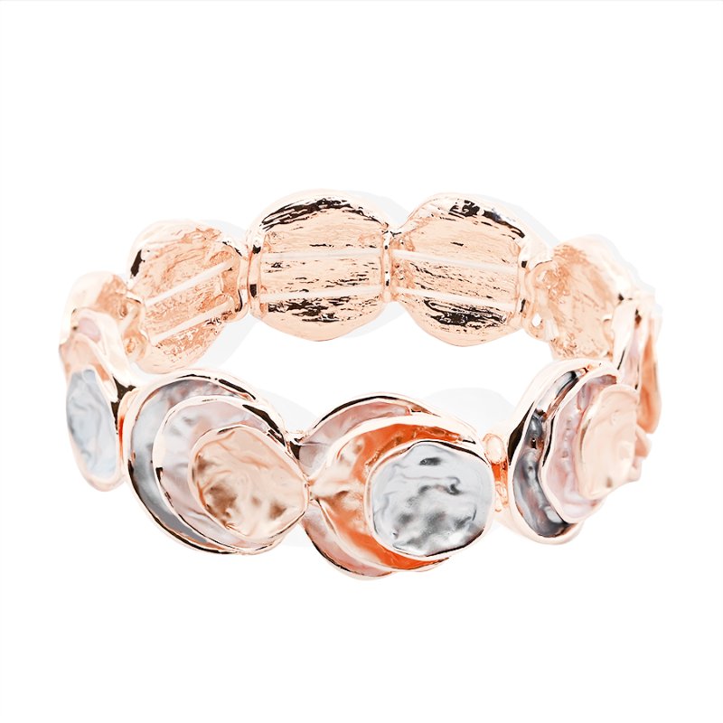 BRACCIALE ELASTICO TONDO IRREGOLARE SMALTATO A TRE STRATI - SW23864F99
