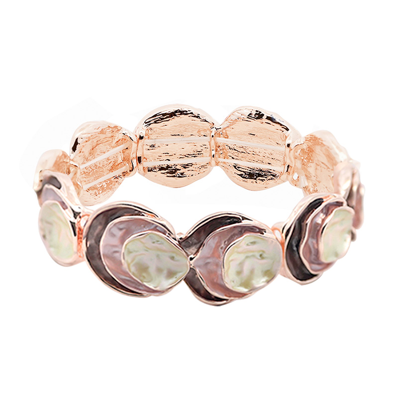 BRACCIALE ELASTICO TONDO IRREGOLARE SMALTATO A TRE STRATI - SW23864F99