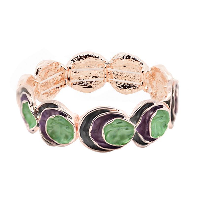 BRACCIALE ELASTICO TONDO IRREGOLARE SMALTATO A TRE STRATI - SW23864F99