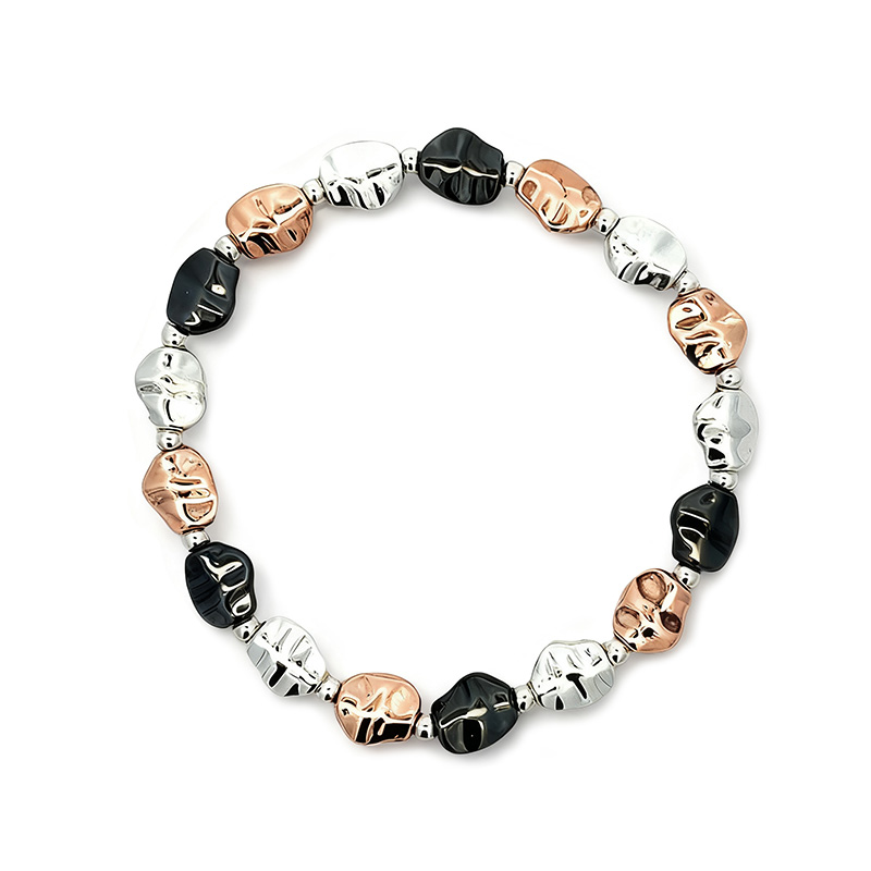 BRACCIALE ELASTICO TRICOLORE CON PEPITE - SW2392E866