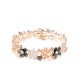 BRACCIALE ELASTICO FIORE SMALTATO CON STRASS - SW2484B801