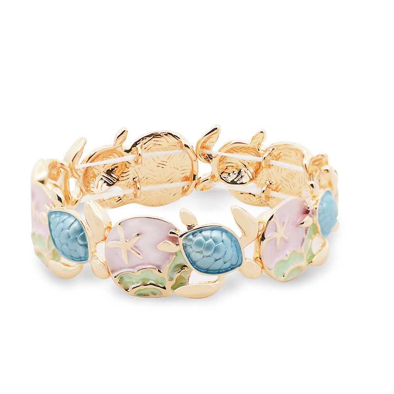 BRACCIALE ELASTICO SMALTATO CON TARTARUGA - SW2488B813