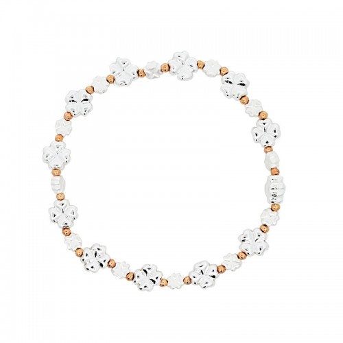 BRACCIALE ELASTICO CON QUADRIFOGLI E SFERE - SW2548B27