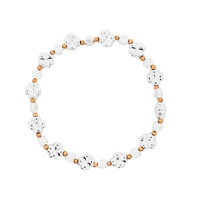 BRACCIALE ELASTICO CON QUADRIFOGLI E SFERE - SW2548B27