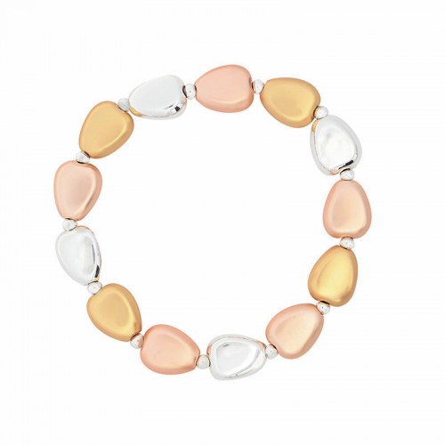BRACCIALE ELASTICO TRICOLORE SATINATO E LUCIDO - SW2548B37