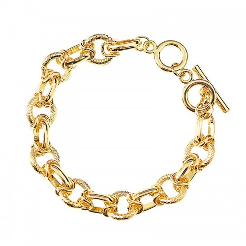 BRACCIALE CATENA CON MAGLIE ALTERNATE LUCIDE E RIGATE - SW2556B19
