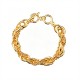 BRACCIALE CATENA A MAGLIA DOPPIA CON ANELLI INTRECCIATI E LISCI - SW2556B21