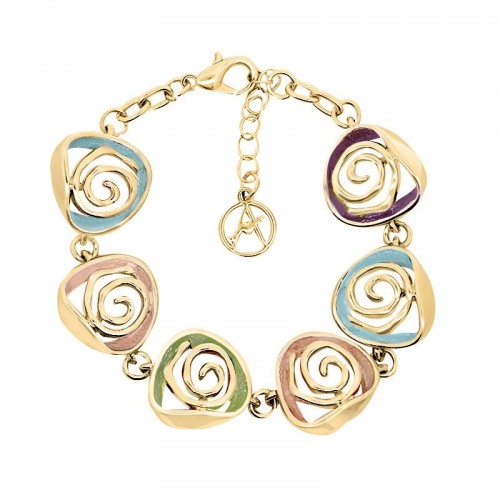 BRACCIALE CON SPIRALI SMALTATE TRAFORATE - SW2564B62