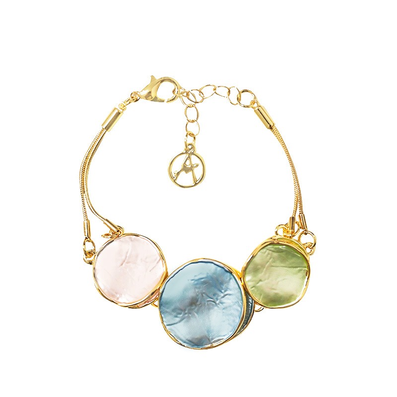 BRACCIALE CON TRE TONDI SMALTATI - SW2564B64