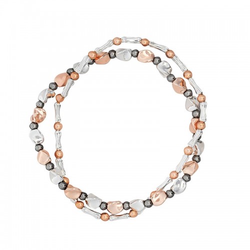 SET DI DUE BRACCIALI ELASTICI CON PERLINE PEPITE - SW2568B32