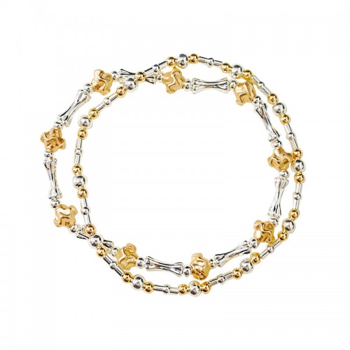 SET DI 2 BRACCIALI ELASTICI CON PERLINE BICOLORE - SW2568B34