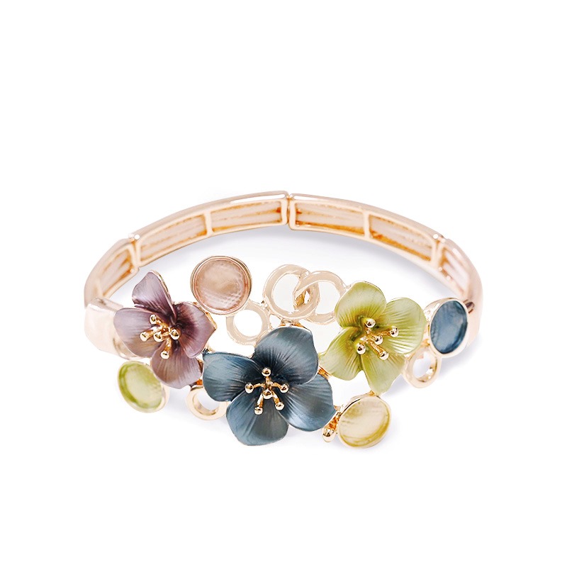 BRACCIALE ELASTICO CON FIORI SMALTATI - SW25704B50
