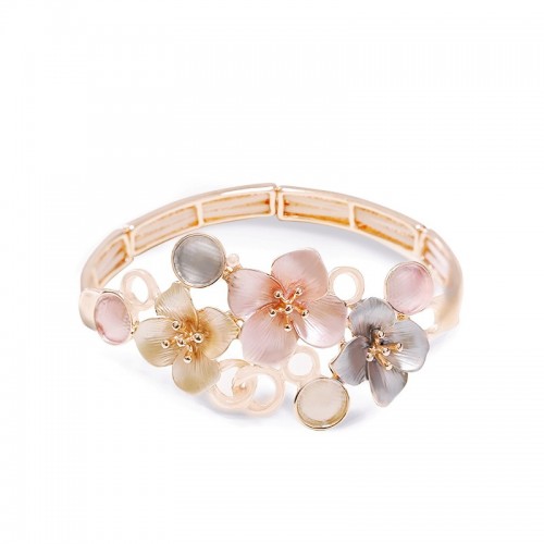 BRACCIALE ELASTICO CON FIORI SMALTATI - SW25704B50
